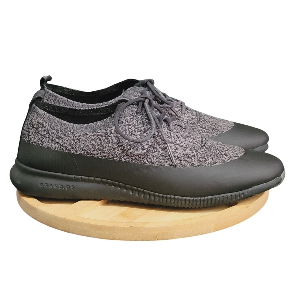 Cole Haan ZeroGrand Sneakers Womens 8B Grey Black Excellent Knit Oxfords W12262